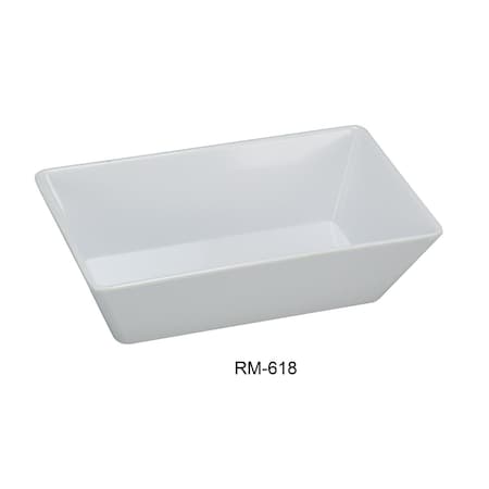 Yanco Rome Rectangular Deep Plate, White, 6PK RM-618